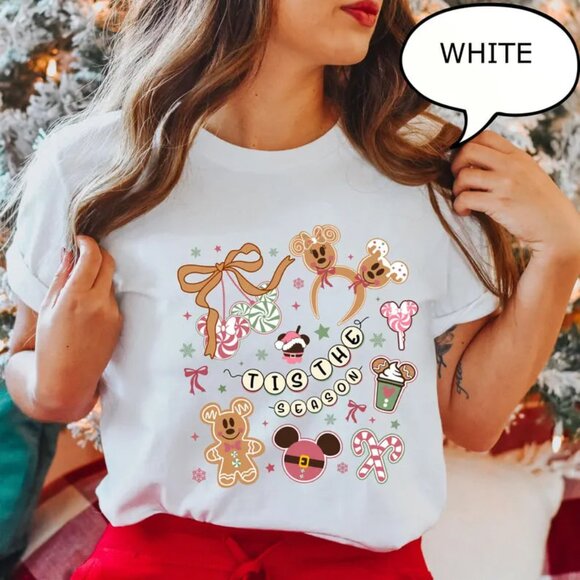Tops - Tis The Season Christmas Shirt, Coquette Christmas Shirt